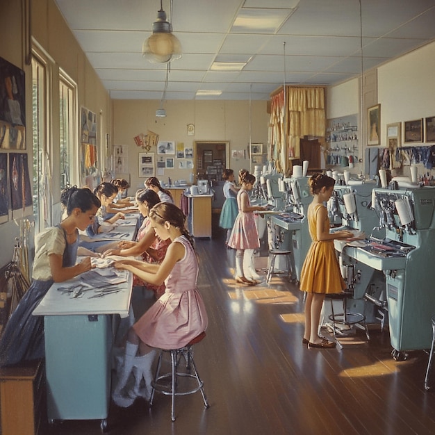 Dielňa s vyšívačkami a látkami